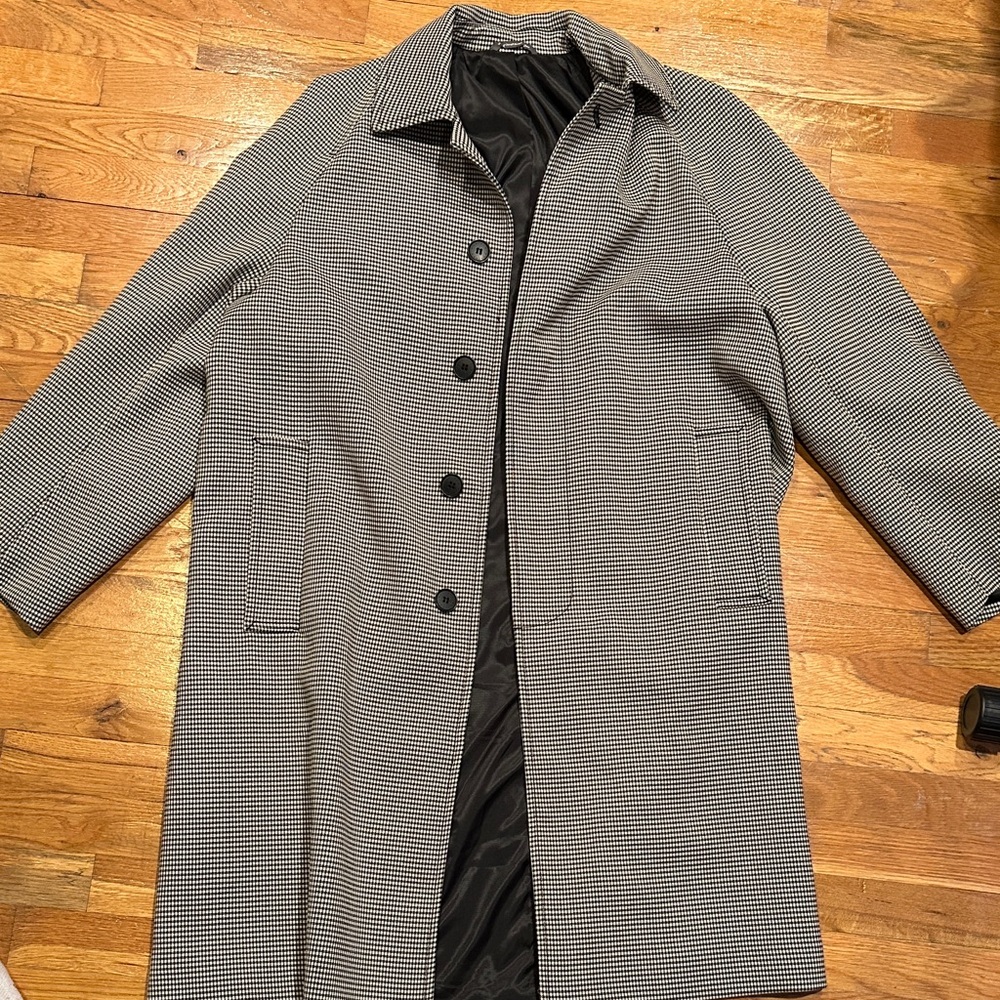 H&M Men's Checkered Trench Coat